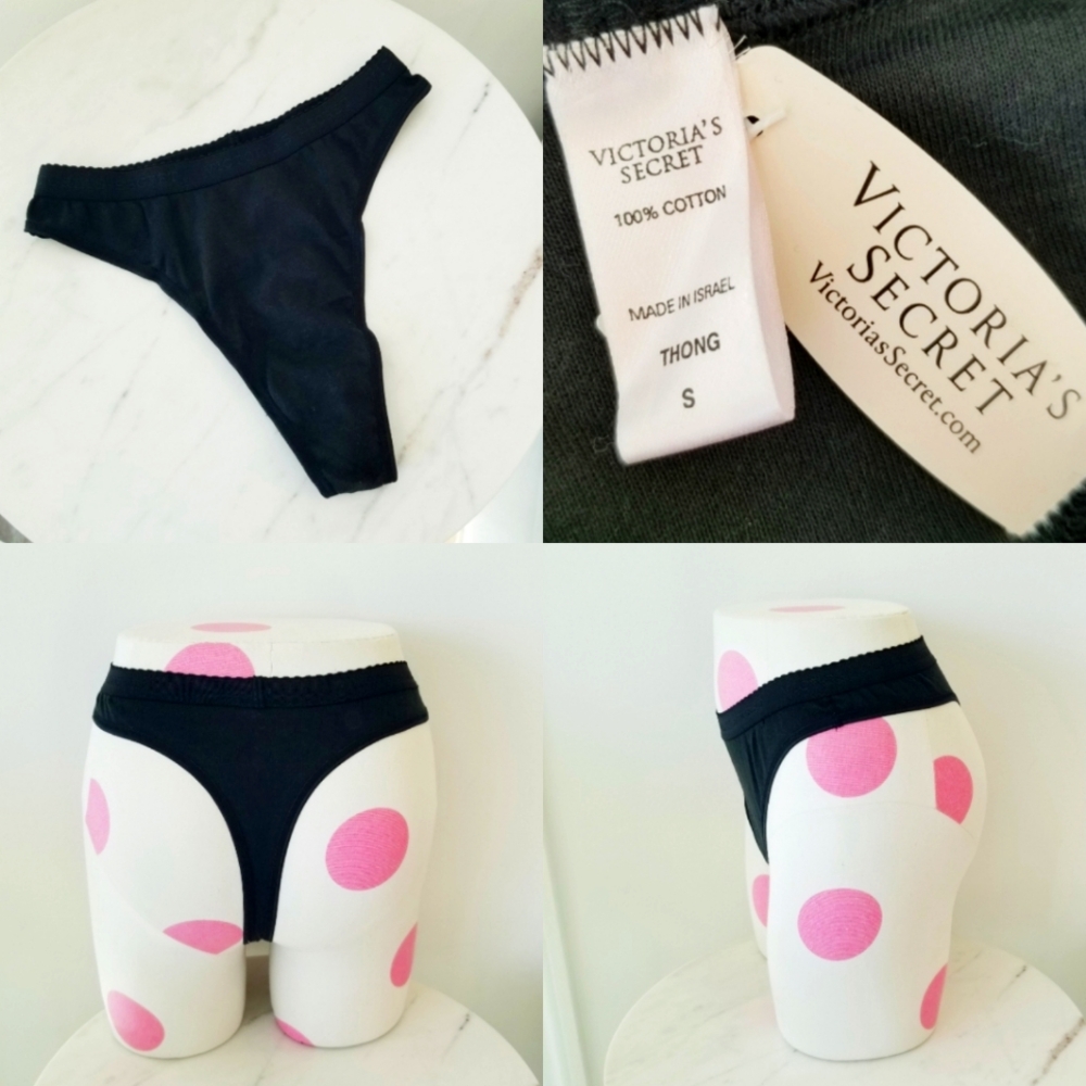 Victoria's Secret Vintage Y2K Cotton Logo Waistband High Cut Leg Thong Panty NWT